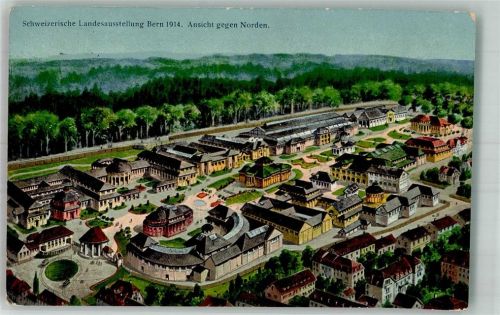 3000 Bern Berne Sonderstempel Vogelschau Landes- Ausstellung 1914