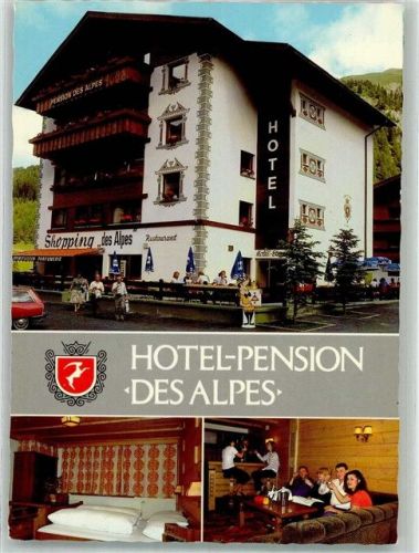 7563 Samnaun Dorf Foto AK Hotel Pension des Alpes