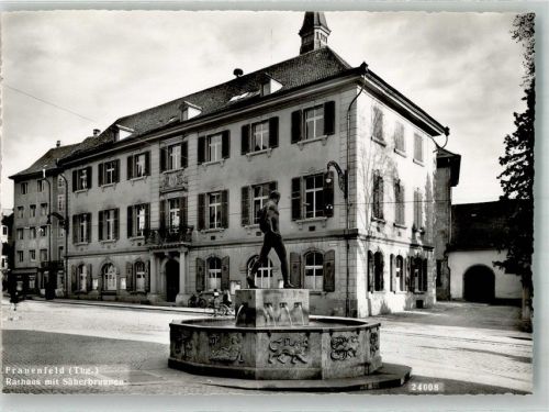 8500 Frauenfeld Foto AK Denkmal Säherbrunnen Rathaus