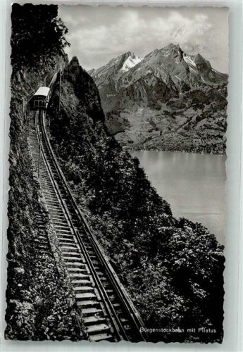 6363 Bürgenstock 1938 Foto AK Bergbahn Bürgenstockbahn mit Pilatus
