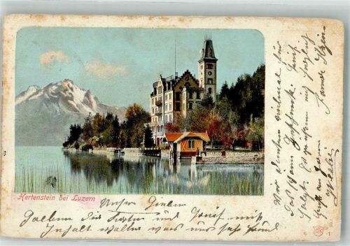 6353 Weggis 1901 Gebrauchsspuren Burg Hertenstein