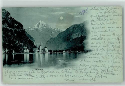 6454 Flüelen 1901 Mondschein