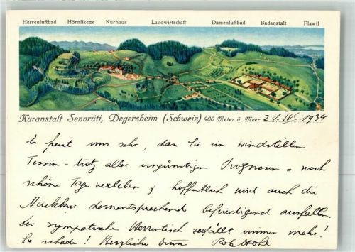 9113 Degersheim 1934 Foto AK Kuranstalt Sennrüti