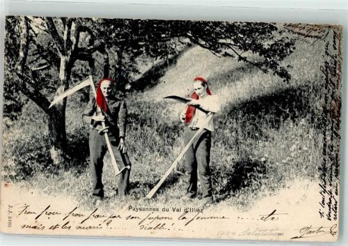 1873 Val-d'Illiez 1902 - Bäuerinnen mit Sense