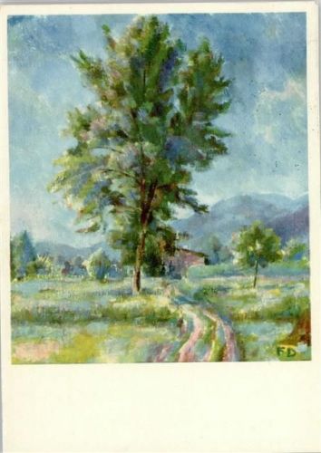 Baum in Tessin sign FD AK Pro Infirmis Schweiz 1938 Künstlerkarte