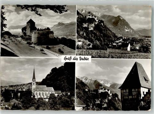 9490 Vaduz Foto AK Schloss Kirche