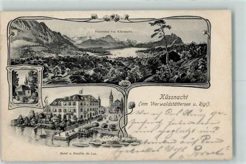 6403 Küssnacht am Rigi 1908 - Vierwaldstättersee Rigi Tellskapelle Hotel Pension du Lac
