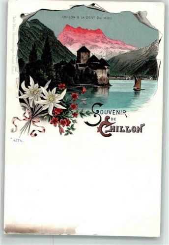 Chillon Chateau Lithographie Edelweiss