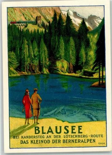 3718 Kandersteg KEINE AK Blausee Werbung für Kahnfahrt
