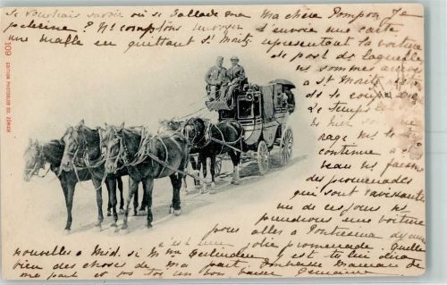 Fünfspänner Postkutsche Schweiz 1902