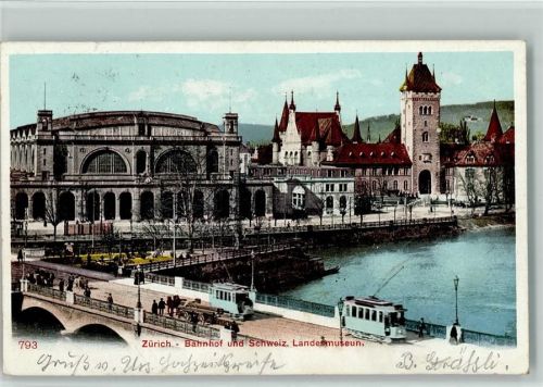 8000 Zürich 1905 - Bahnhof und Schweiz. Landesmuseum Tram