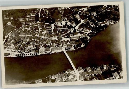 8260 Stein am Rhein 1921 Foto AK Fliegeraufnahme Bahnpost Zug 3870