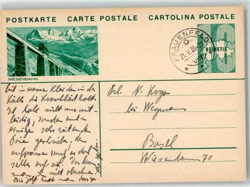 Niesen - Postkarte Niesenbahn