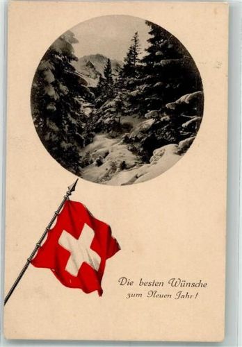 Winter Neujahr Flagge Motiv Schweiz