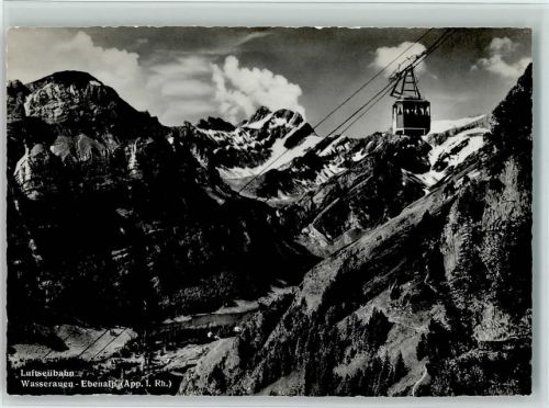 Ebenalp - Luftseilbahn Wasserauen-Ebenalp Blick auf Seealpsee- Meglisalp Gloggeren Marwies Fählentürme Altmann Rotsteinpaß Lisengrat