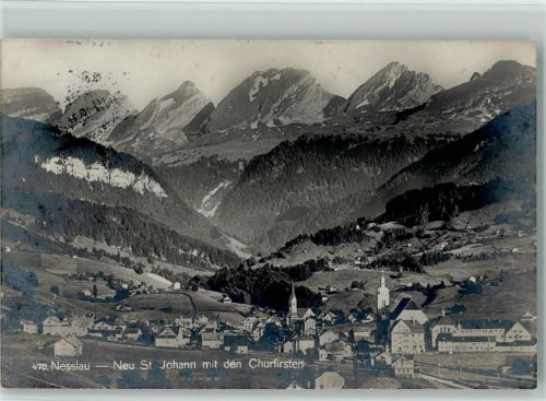 9650 Nesslau 1919 - Neu St. Johann mit den Churfirsten