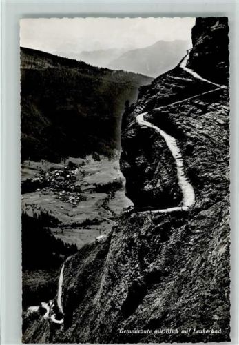 Gemmipass Wallis - Gemmiroute mit Blick auf Leukerbad