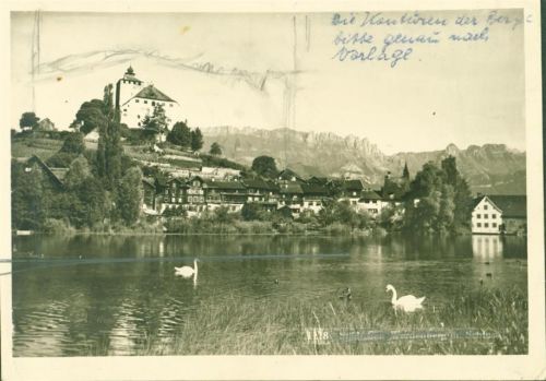 9470 Buchs SG - Ak als Vorlage für Skizze auf der Rückseite