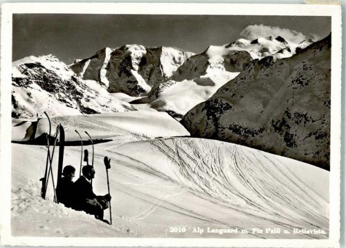 7504 Pontresina 1953 Winter Alp Languard Luftpost