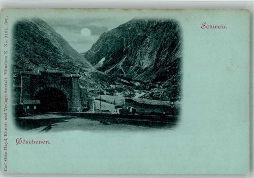 6487 Göschenen Foto AK Eisenbahn- Tunnel