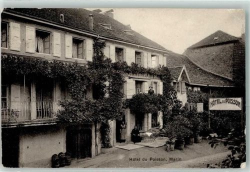 2074 Marin-Epagnier 1911 Gebrauchsspuren Hotel du Poisson