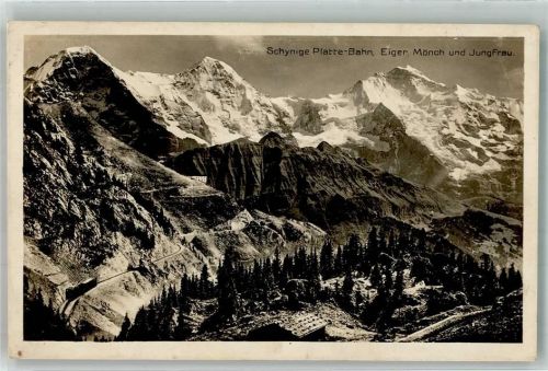 Schynige-Platte-Bahn 1944 Foto AK Eiger Mönch Jungfrau