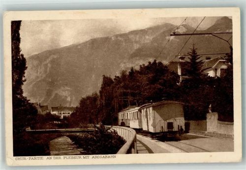 7000 Chur Coire 1921 Foto AK Bergbahn Arosabahn An der Plessur