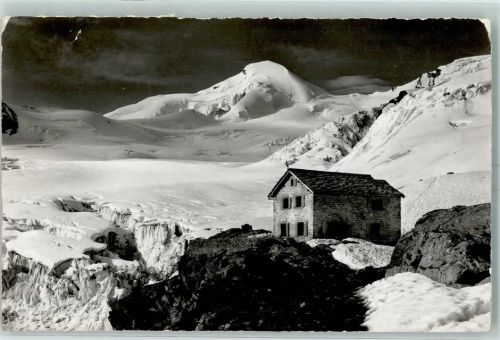 3906 Saas-Fee - Berggasthaus Langenfluh Allalinhorn Feegletscher Winter