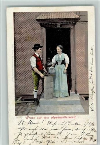 Butterfass - Appenzellerland AK Tracht Schweiz 1904
