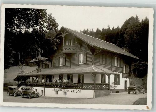 3153 Rüschegg Gambach 1934 Foto AK Auto Kurhaus Längeney-Bad
