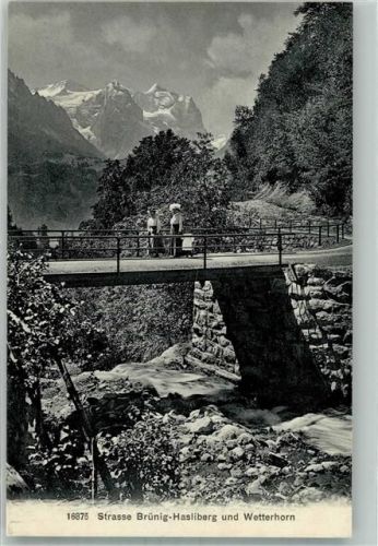 3860 Brünig Foto AK Straße Brünig-Hasliberg Wetterhorn