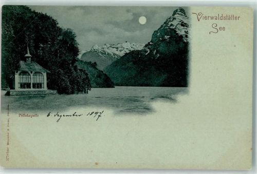 Tellskapelle 1897 Mondschein Vierwaldstättersee