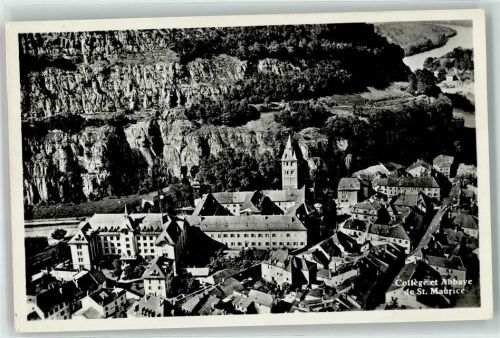 1890 St-Maurice - Abbaye et College Fliegeraufnahme