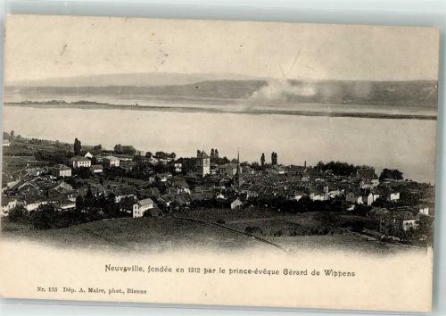 2520 La Neuveville 1907 - Vogelschau