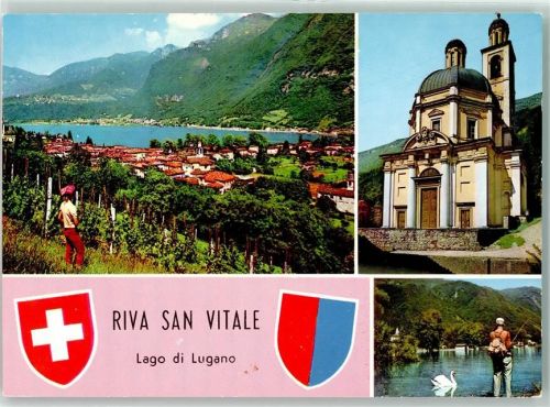6826 Riva San Vitale - Schwan Angler Kirche Wappen
