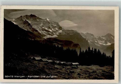 3823 Wengen 1926 Foto AK Alphütte Jungfrau