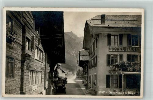 3864 Guttannen 1928 Foto AK LKW Hotel Bären