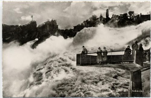 um 1950/60 - Schaffhausen, Kanton Schaffhausen, Rheinfall, Schloß Laufen, Schweiz,Schloss Laufen am Rheinfall AKU1