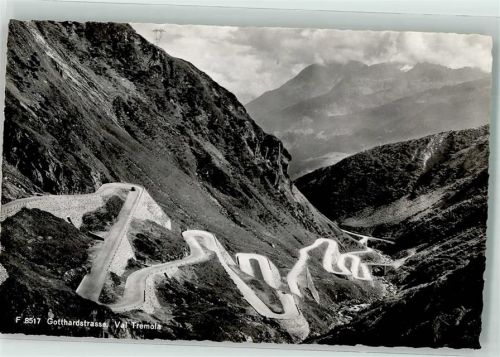 6487 Göschenen Foto AK Gotthardstrasse nach Airolo Val Tremola
