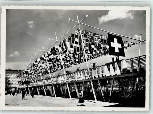 8000 Zürich 1939 - Schweizerische Landesausstellung Höhenstrasse Gemeinefahnen