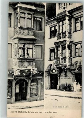 9400 Rorschach 1910 Foto AK Hauptstrasse Hoffmann´sches Haus Erker
