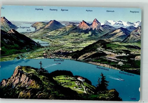 6377 Seelisberg Foto AK Vogelschau