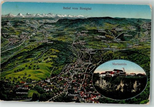 4115 Mariastein 1916 - Landkarte Birsigtal