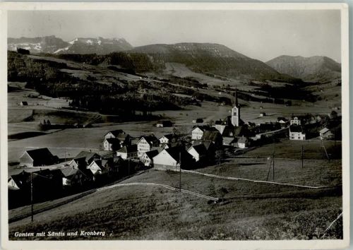 9108 Gonten 1936 Gebrauchsspuren Teilansicht , Foto AK