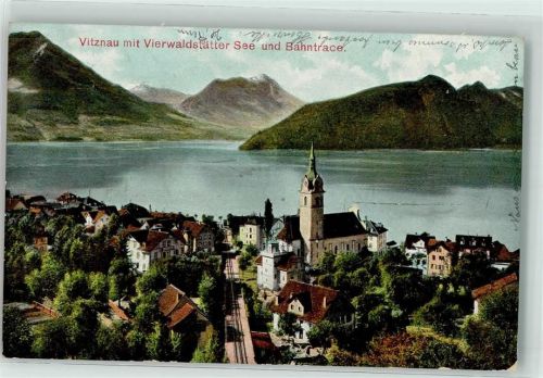 6354 Vitznau 1906 - Kirche Bahntrace