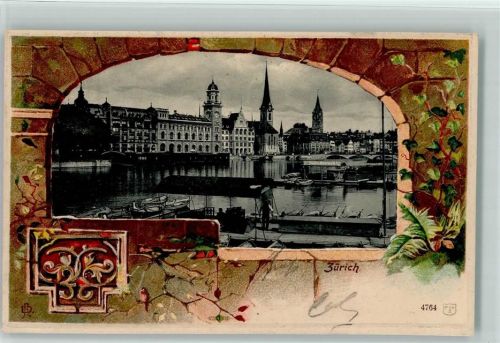 8000 Zürich 1902 Lithographie / Prägedruck