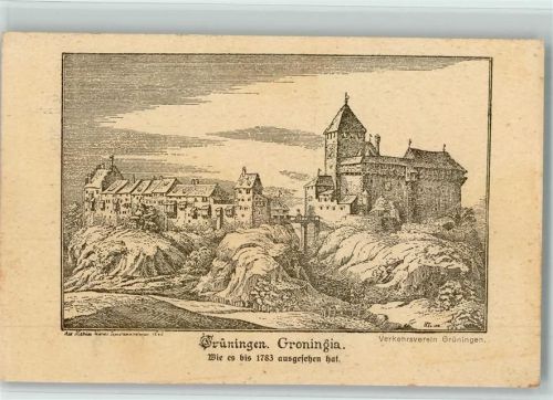 8627 Grüningen Künstlerkarte Groningia Alt-Grüningen