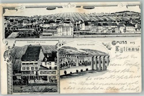 8193 Eglisau 1908 - Gasthaus zur Krone Eisenbahnbrücke