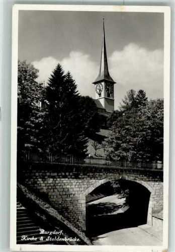 3400 Burgdorf Berthoud Foto AK Feldpost Cp.Cond.Landsturm Kirche Staldenbrücke
