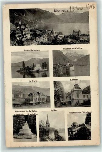 1820 Montreux 1908 - Kursaal Bahnhof Kirche
